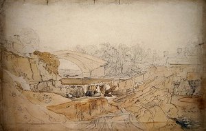 Le pont à Rhayader - David Cox