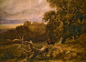Voyageurs près du château de Hardwicke - David Cox