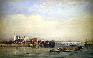 Westminster et la Tamise depuis la rive de Battersea - David Cox