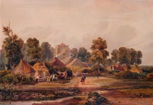 Une ferme du Worcestershire, vers 1848 - David Cox the elder