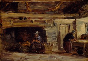 Intérieur de cottage, Trossavon près de Bettws-y-Coed, 1844-1847 - David Cox the elder
