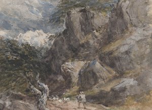 Conduite de moutons dans un paysage rocheux, ca. 1846 - David Cox the elder
