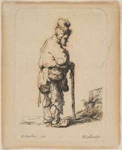 Mendiant appuyé sur un bâton, n.d. - David Deuchar
