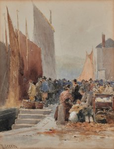 Scène de port : Arrivée de la flotte de pêche - David Gould Green