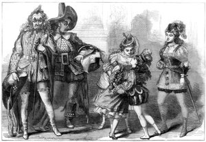 Une scène de The Babes in the Wood, au Covent Garden Theatre, Londres, 1875