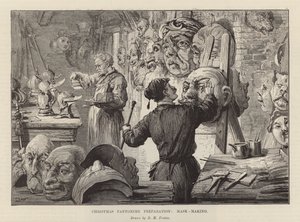 Fabrication de masques pour une pantomime de Noël
