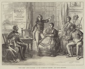 Scène de Apple Blossoms, au Vaudeville Theatre, Old Baggs donnant une conférence - David Henry Friston