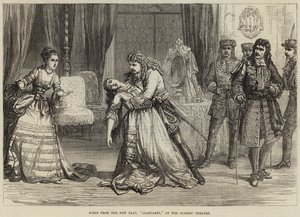 Scène de la nouvelle pièce, Clancarty, au théâtre olympique - David Henry Friston