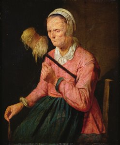 Femme avec un fuseau