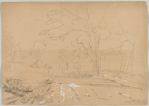 Paysage avec homme pêchant, Conway, New Hampshire, 1851