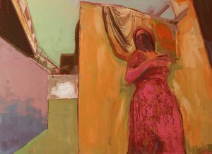 Femme en robe rose, 2016