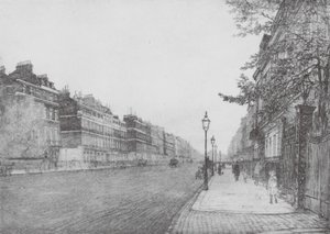 Londres : Portland Place (lithographie en couleur) - David Muirhead (after) Bone