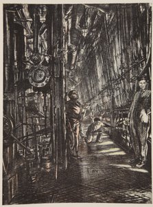 Salle des chaudières sur un cuirassé, illustration de 
