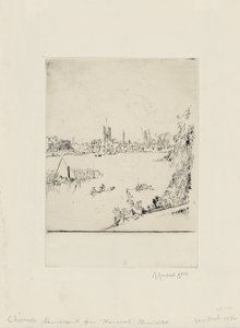 Hammersmith depuis Thamescote, Chiswick Mall - David Muirhead Bone