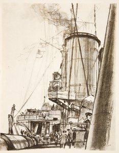 Sur un cuirassé : le pont arrière, illustration de 