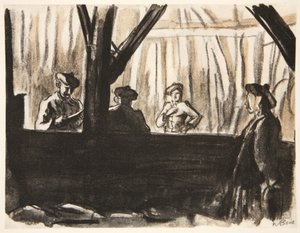 Soldats écossais dans une grange française, illustration de 