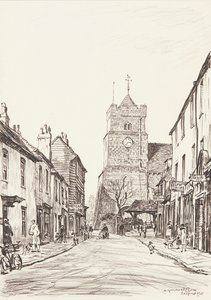 La vieille église, Seaford - David Muirhead Bone