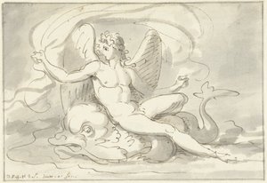 Dieu de la mer sur un dauphin - David Pièrre Giottino Humbert de Superville