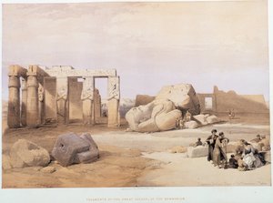 Fragments des grands colosses, au Memnonium, dans « La Terre Sainte », Londres 1849 - David Roberts