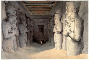 Statues géantes en calcaire de Ramsès II, Temple de Ramsès, Abou Simbel, Égypte, 1836 - David Roberts