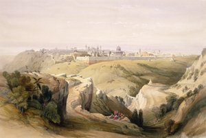 Jérusalem depuis le mont des Oliviers, 8 avril 1839, planche 6 du Volume I de 