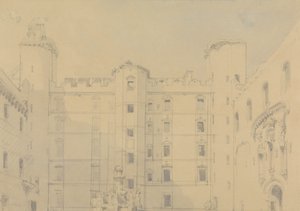 Cour du château de Linlithgow, West Lothian - David Roberts