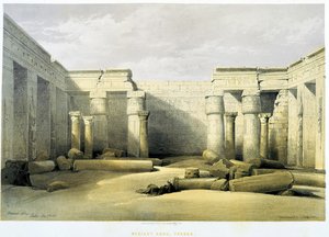 Medinet Abu (Medinet-Habou), Thèbes - dans « La Terre Sainte », Londres 1849 - David Roberts