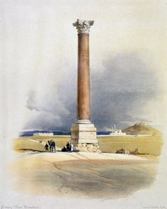 Colonne de Pompée, Alexandrie, Égypte, 19ème siècle - David Roberts