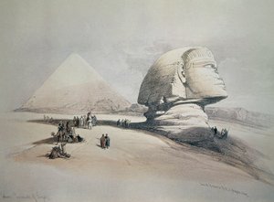 Sphinx à Gizeh. Lithographie