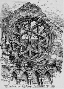 La fenêtre circulaire de la salle de Winchester House, Palais de Winchester, Southwark, 1835, 1912