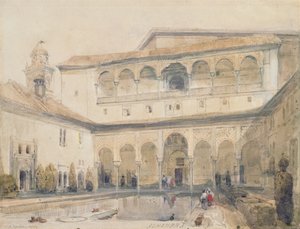 La Cour des Myrtes, Alhambra (ou Salle des Myrtes, Alhambra) 1833 - David Roberts