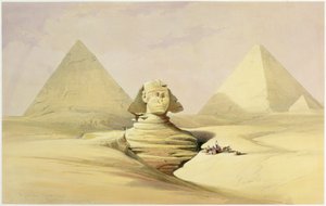 Le Grand Sphinx et les Pyramides de Gizeh, Égypte, vers 1845