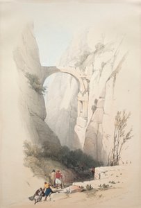 Arc de triomphe traversant le ravin menant à Petra - David Roberts