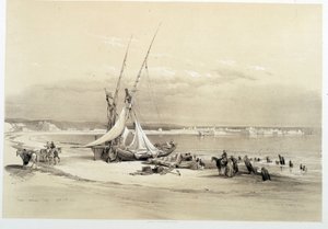 Vue de la ville de Tyr (Tyr) au Liban, dessin réalisé le 27/04/1839 dans « La Terre Sainte », Londres 1849 - David Roberts