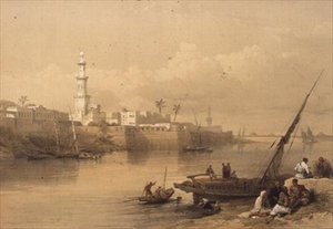 Vue sur le Nil, ferry vers Gizeh, de 