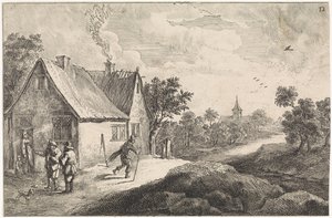 Hameau de paysans avec figures - David Teniers (II)