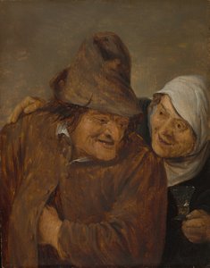 Deux paysans avec un verre de vin