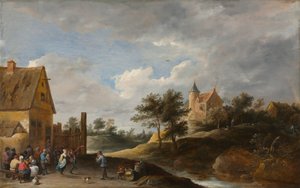 Paysage avec paysans dansant - David Teniers the Elder