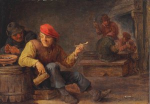 Boors buvant et fumant dans une auberge - David Teniers the Younger