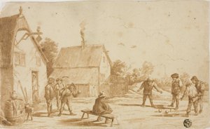 Hommes jouant aux boules à l
