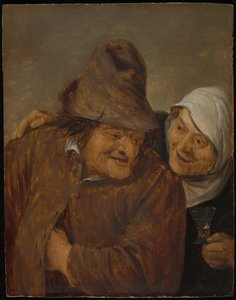 Deux paysans avec un verre de vin