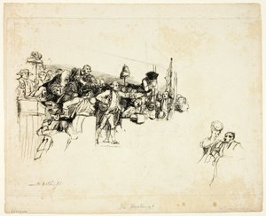 Charles James Fox sur les bancs de Covent Garden - David Wilkie