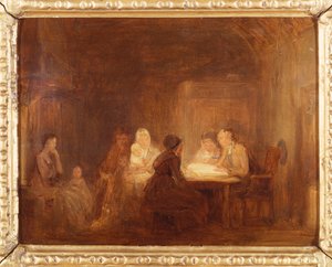 La soirée du samedi des Cotters - une esquisse - David Wilkie