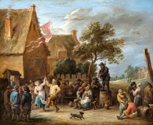 Une fête villageoise à une auberge de campagne - David Teniers the Younger
