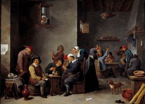 Intérieur de cabaret. Le jeu de cartes - David Teniers the Younger