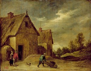 Fermier avec une brouette