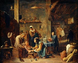 Le salon de coiffure - David Teniers the Younger