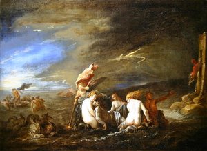 Leander noyé porté par des Néréides - David Teniers the Younger