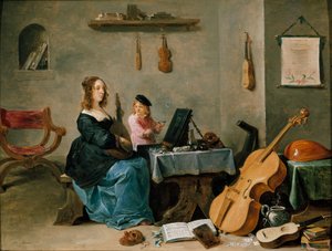 La femme et le fils du peintre. Portrait de la famille de l
