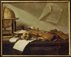 Vanite du Savoir (peinture sur bois) - David the Younger Teniers